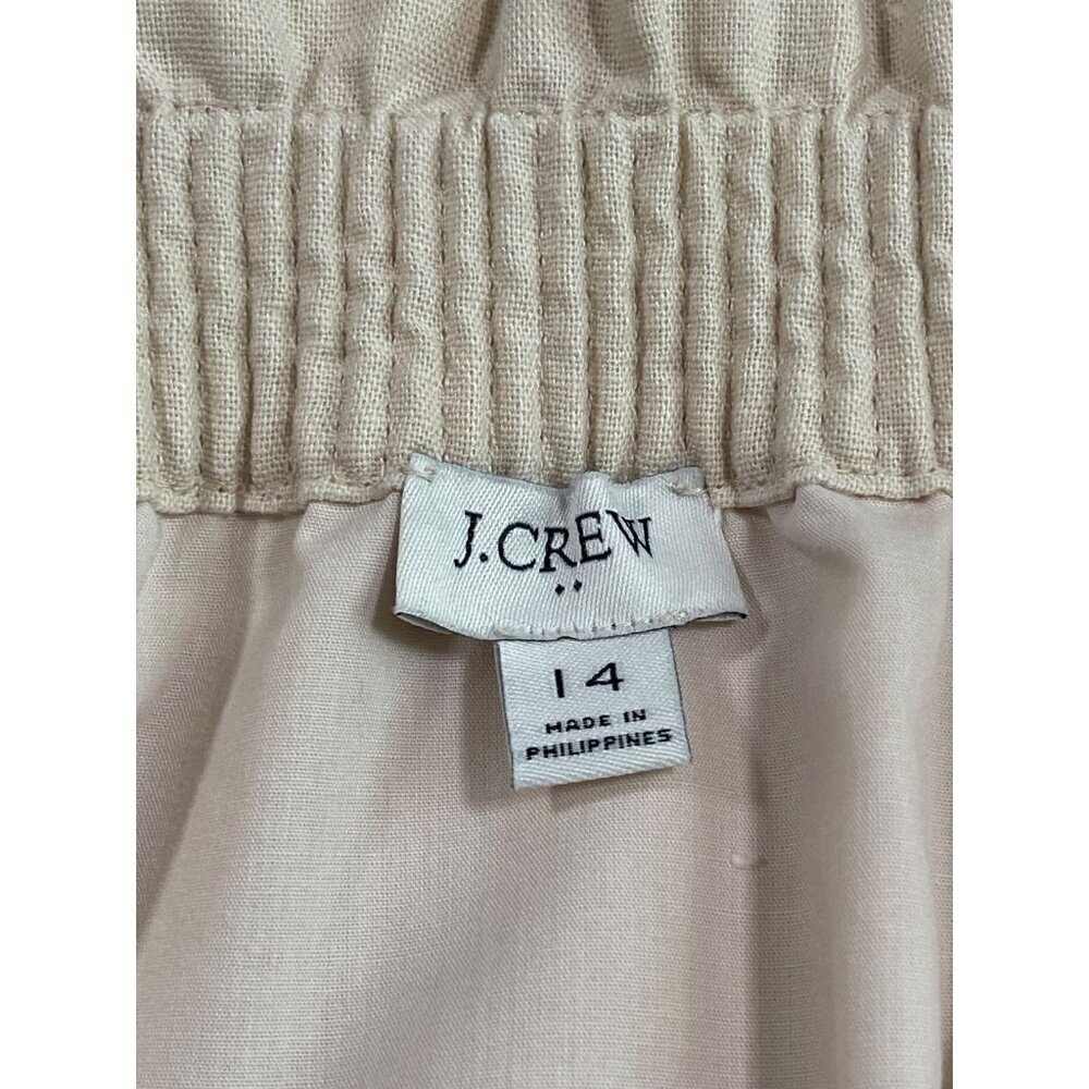 J. Crew Women's Dusty Ivory Linen/Cotton Lined A-Line City Skirt SIZE-14 - Picture 2 of 5